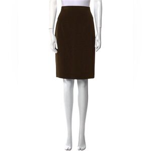 Naheem Khan Silk Brown Lined Knee Length Skirt Women's 8